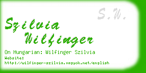 szilvia wilfinger business card